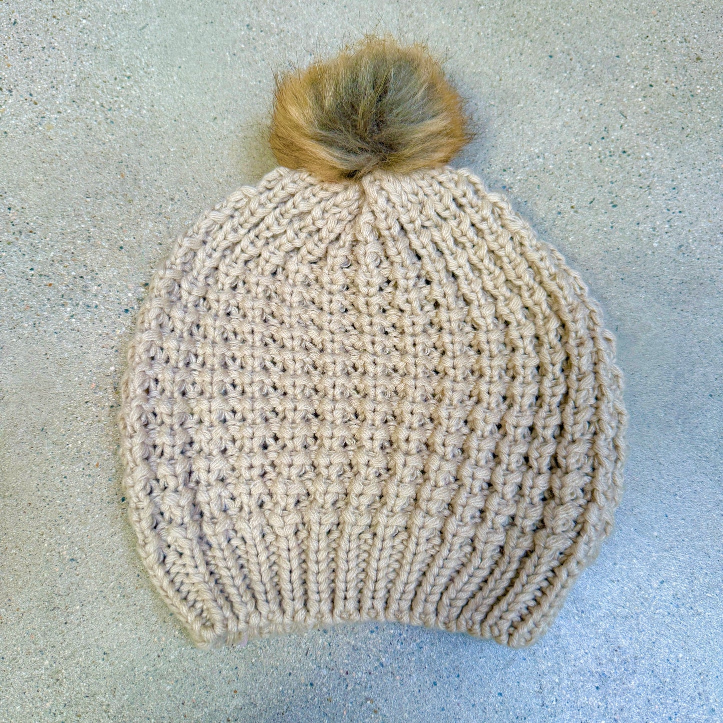 Aspen Textured Knit Beanie with Pom Pom