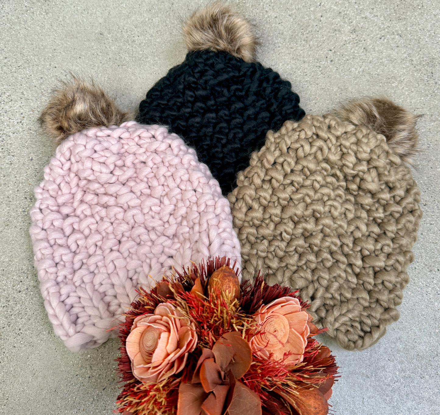 Chunky Knit Beanie with Pom