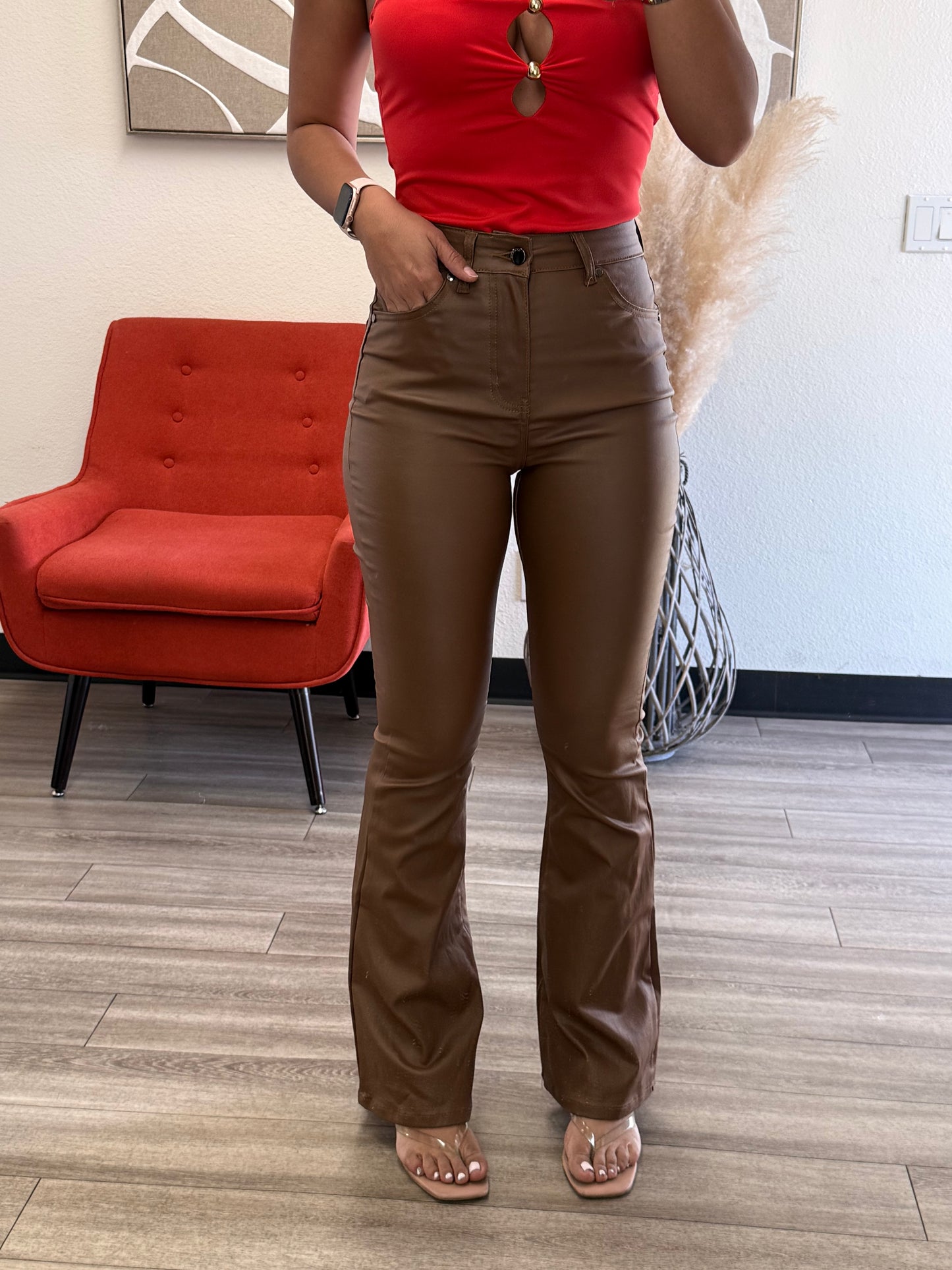 Sofia Pleather flare jeans 30"-31"