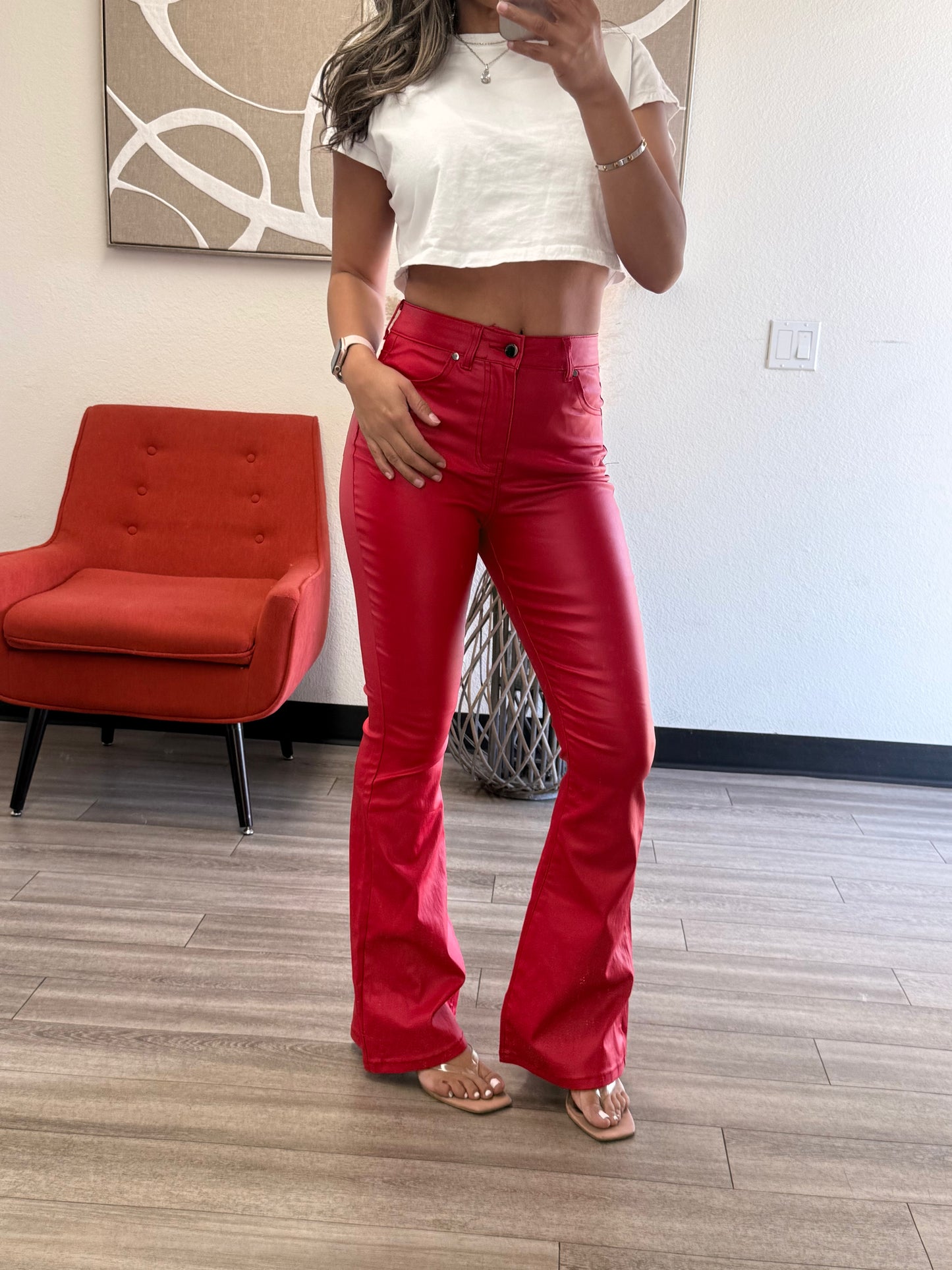 Sofia Pleather flare jeans 30"-31"