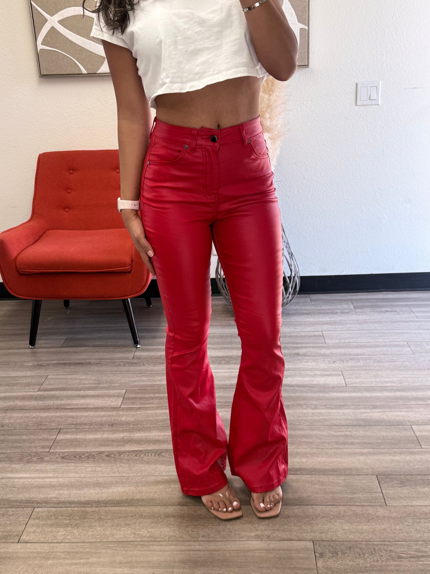 Sofia Pleather flare jeans 30"-31"