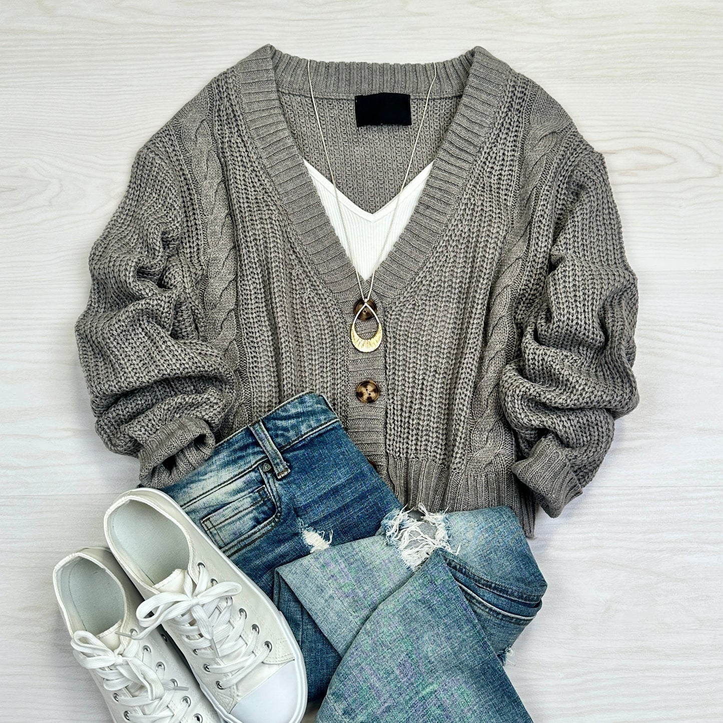 Izabet Crop Knit Cardigan