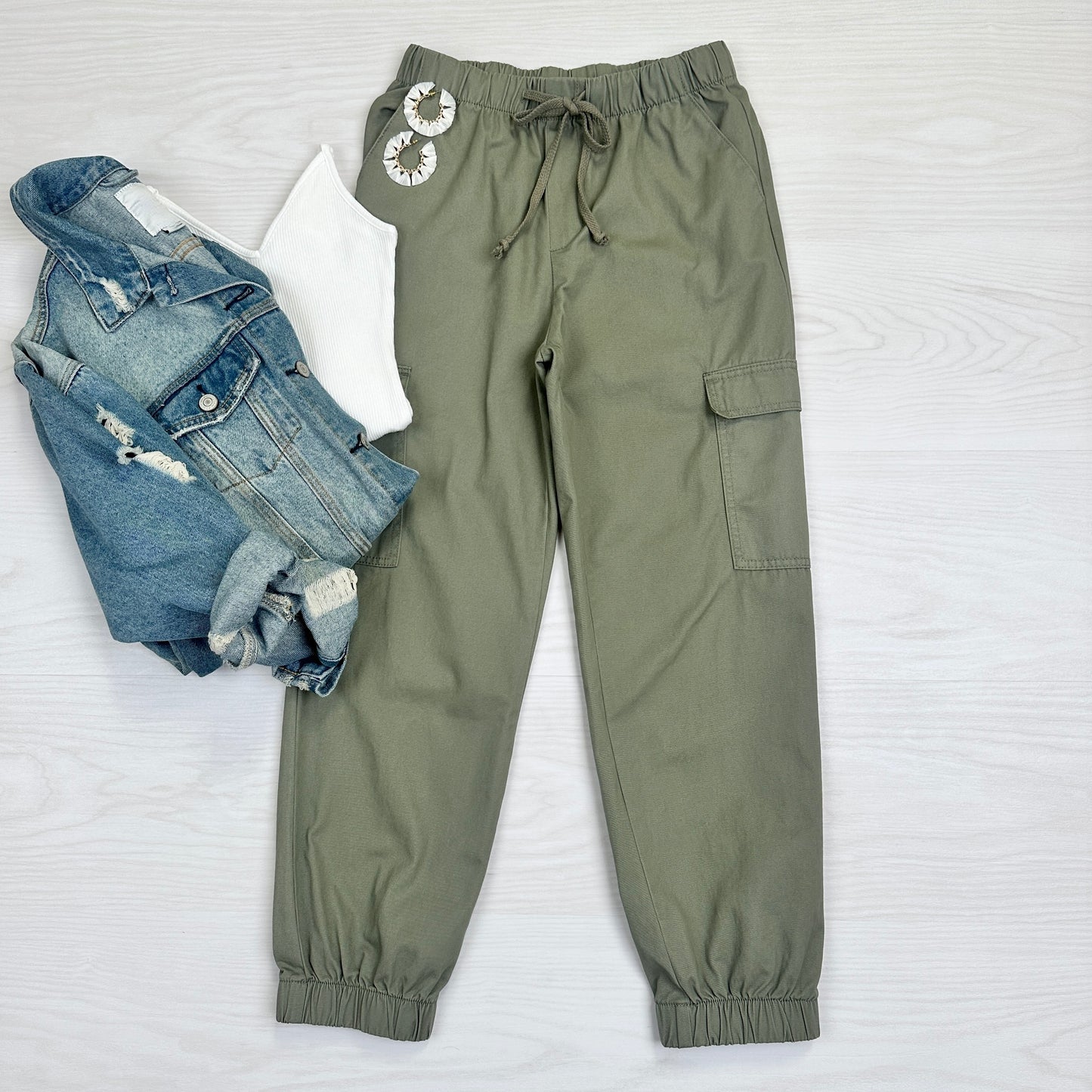 Alice French Terry Cargo Joggers | Olive