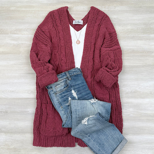 Susy Buttery Soft Cable knit Cardigan