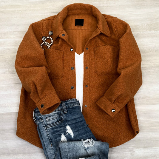 Wool Blend Button Down Shacket