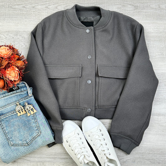 Laura Cropped Utility Jacket for Women with Front Pockets