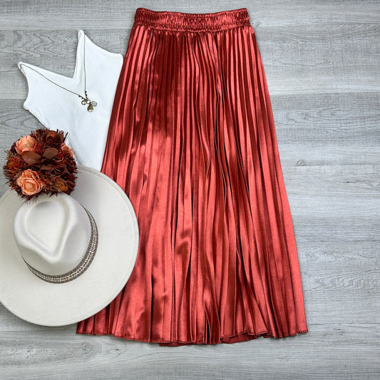 Regina Metallic Midi Skirt