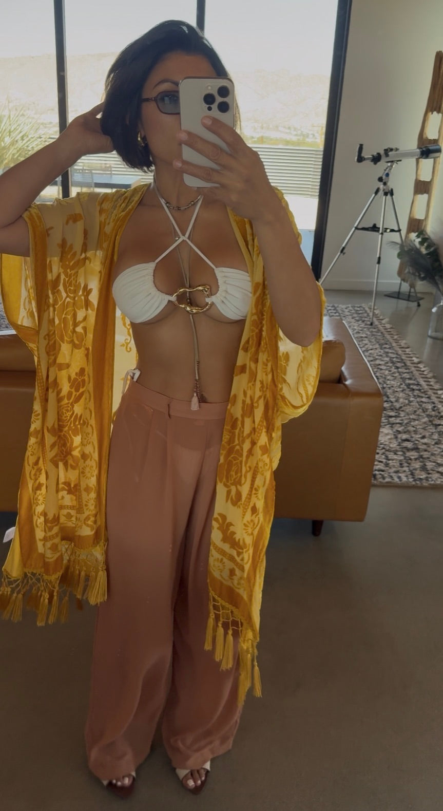 Regina Velvet Mesh Boho Kimono Beach Cover duster