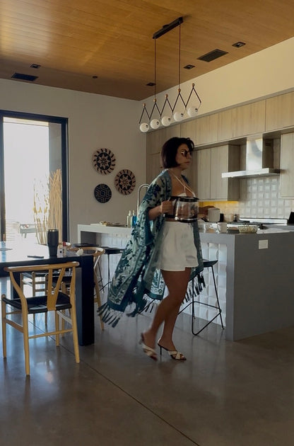 Regina Velvet Mesh Boho Kimono Beach Cover duster