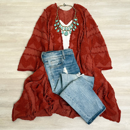 Leesa Boho chevron Lightweight kimono