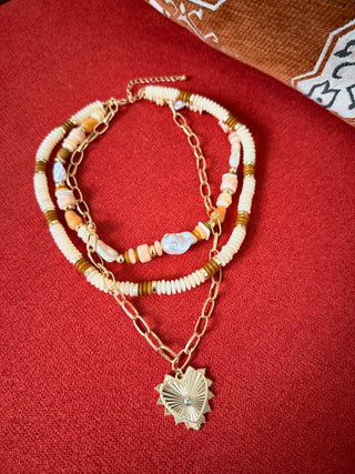 Miley mixed beads short necklace