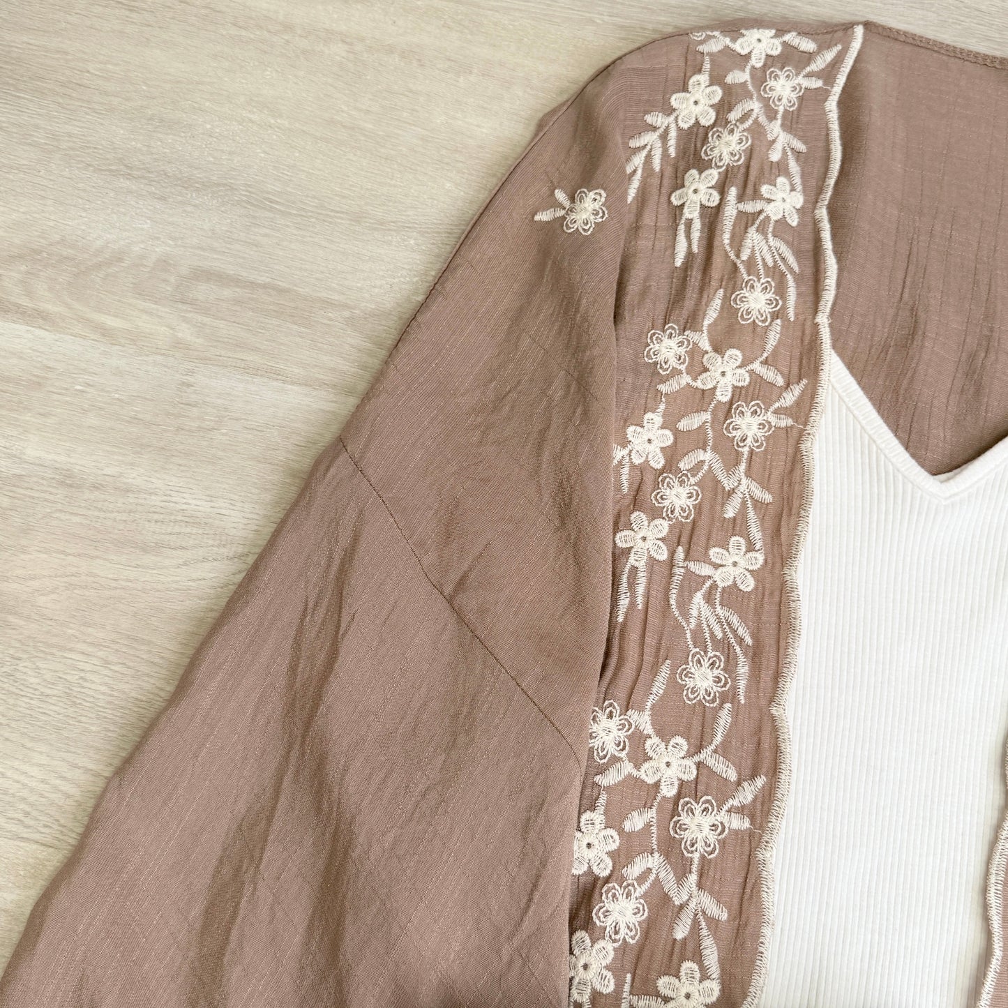 Denise  Floral Embroidered Lightweight Kimono Cardigan