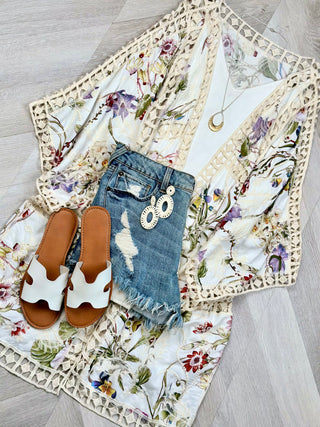 Camila Embroider Floral kimono