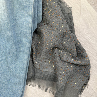 Sequin Frayed Edge Kimono