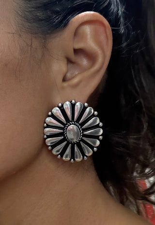 Lita round statement earrings