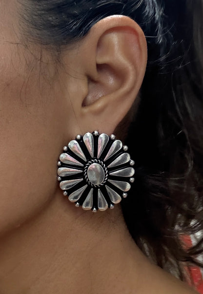 Lita round statement earrings