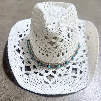 Yvette Silver Chain detail cowgirl hat