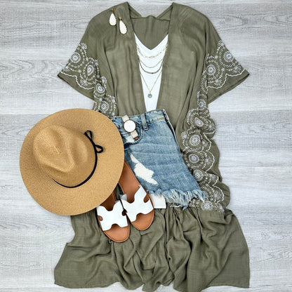 Eliana Embroidered Cardigan kimono