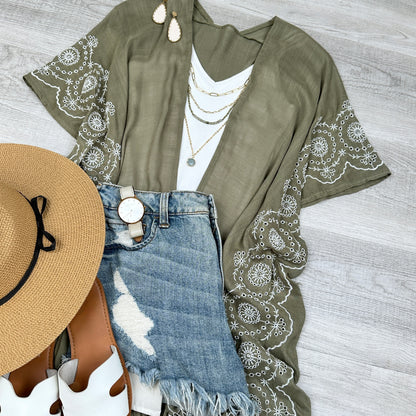 Eliana Embroidered Cardigan kimono