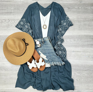 Eliana Embroidered Cardigan kimono