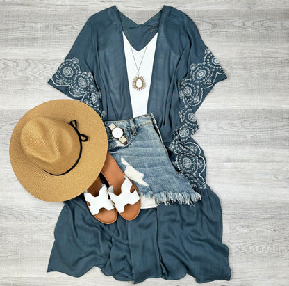 Eliana Embroidered Cardigan kimono