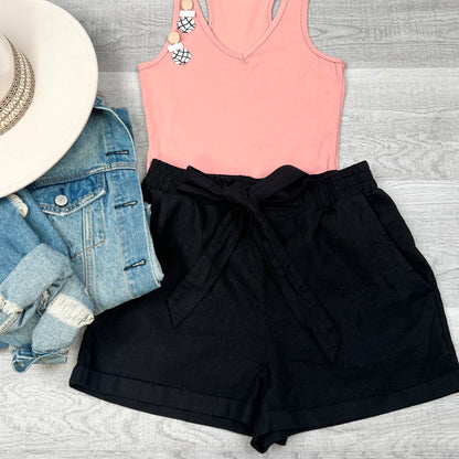 Casual Linen Blend Shorts