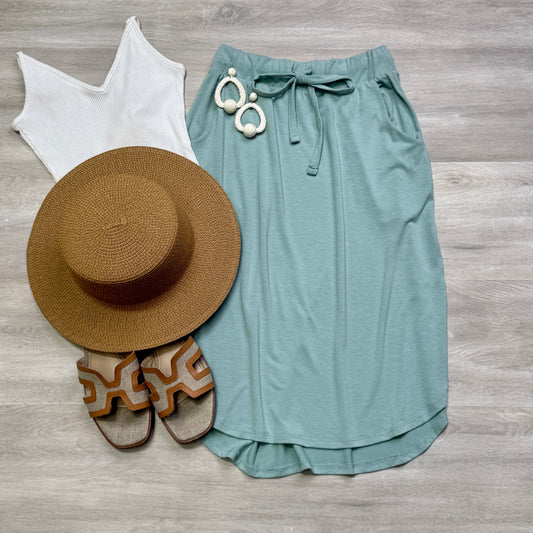 Spring Summer Tulip Pocket Skirt