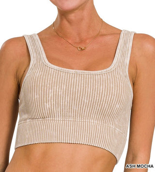 Lisa Acid Washed Ribbed Bralette