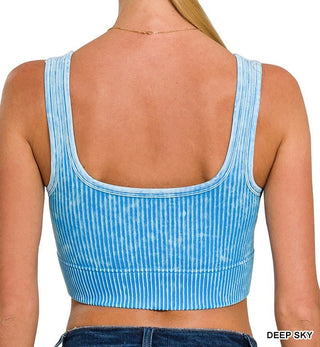 Lisa Acid Washed Ribbed Bralette