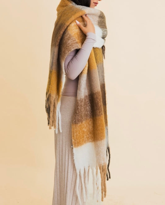 Alina Cozy Oversized Fringe Scarf