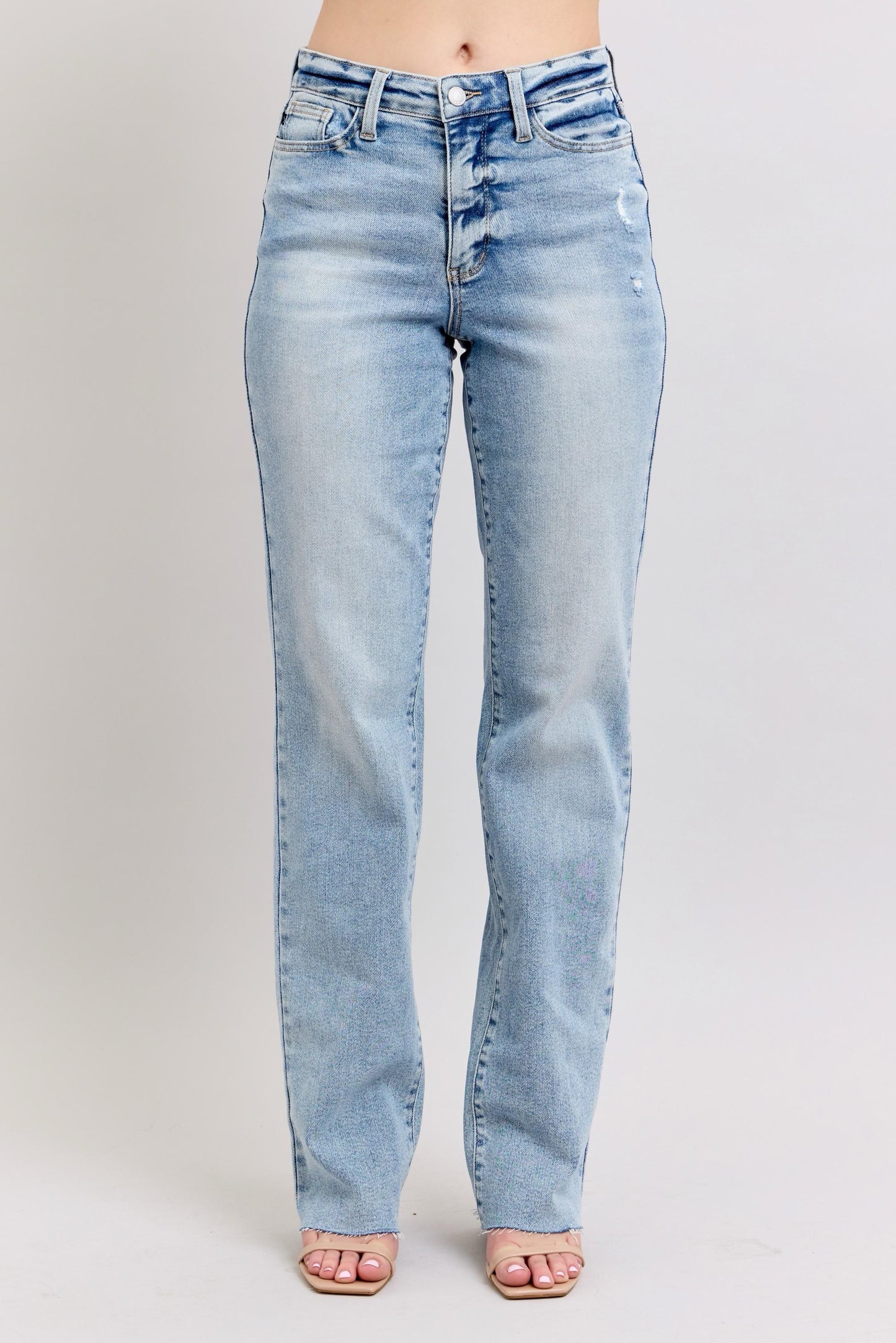 Manny Mid Rise Light Wash Dad Jean JUDY BLUE