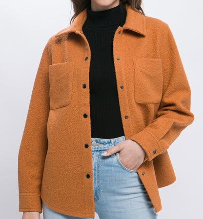 Wool Blend Button Down Shacket
