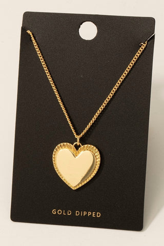 Gold Dipped Heart Pendant Necklace