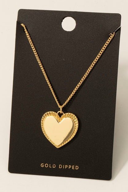 Gold Dipped Heart Pendant Necklace