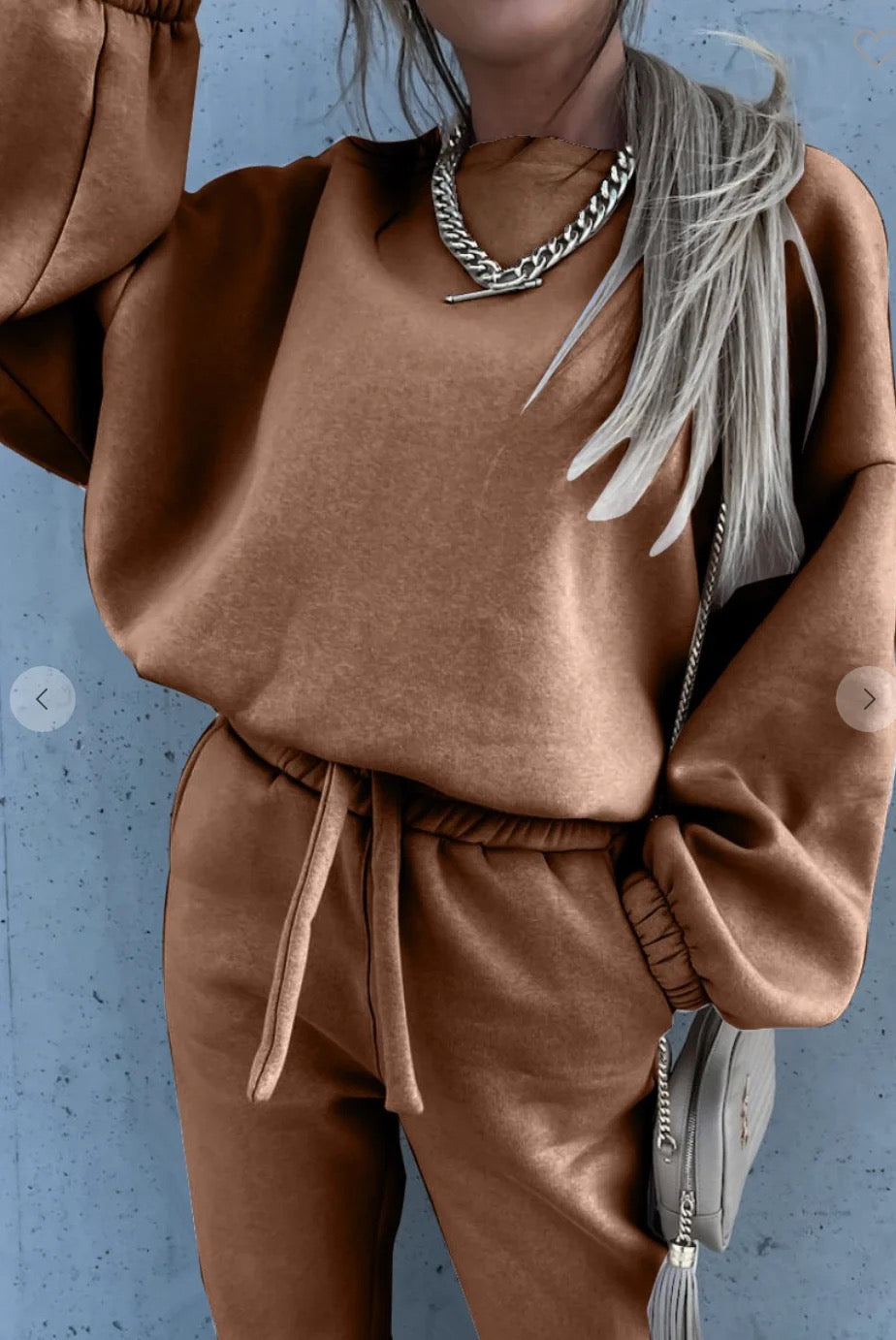 Cropped Pullover Sweatpants SET | Apricot