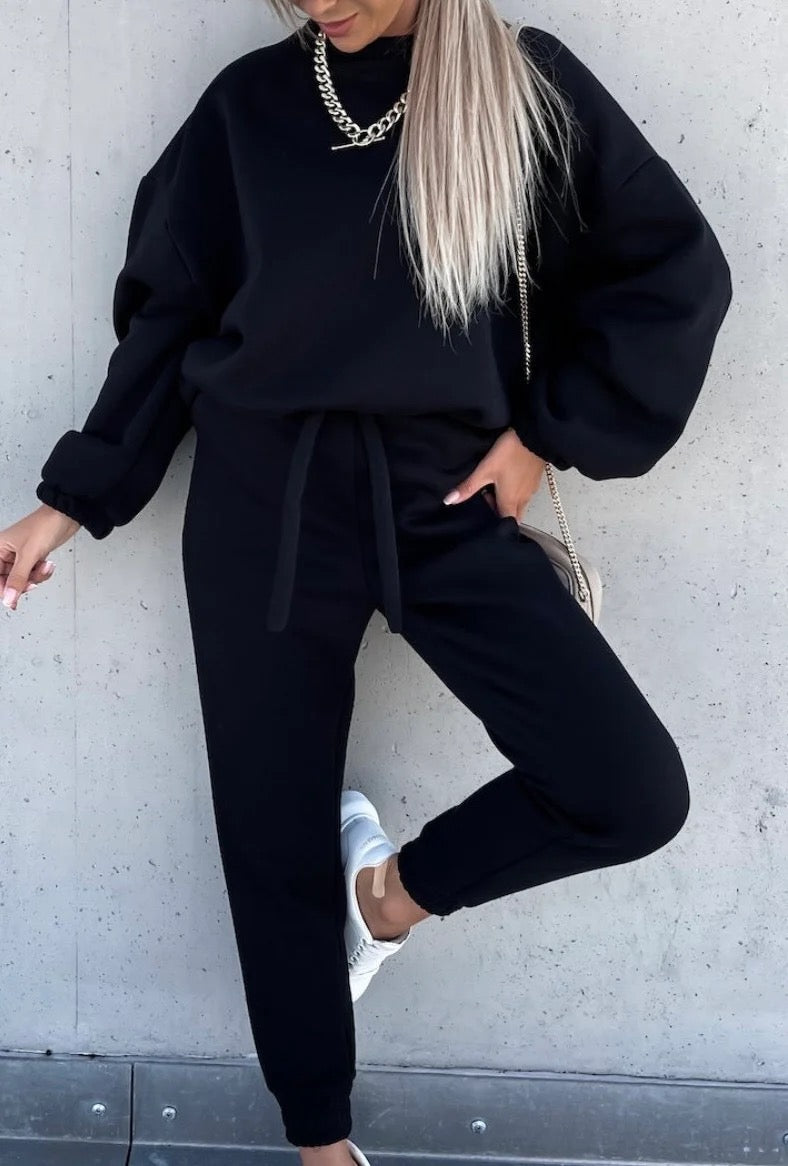 Cropped Pullover Sweatpants SET | Apricot