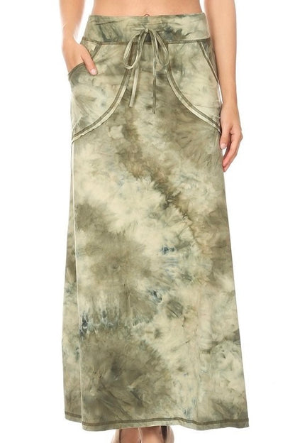 Luna Tie dye maxi skirt