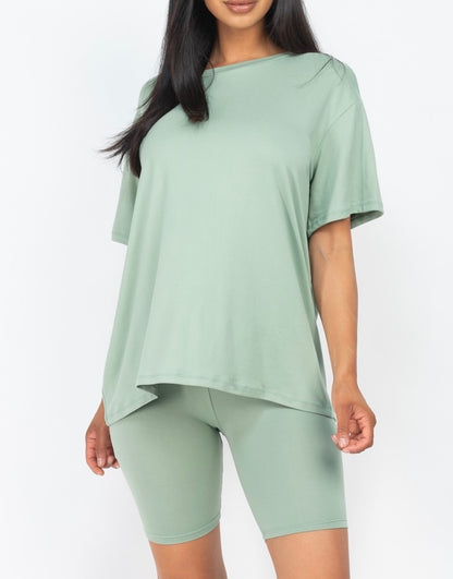 Oversize Shirt & Bike Shorts Set