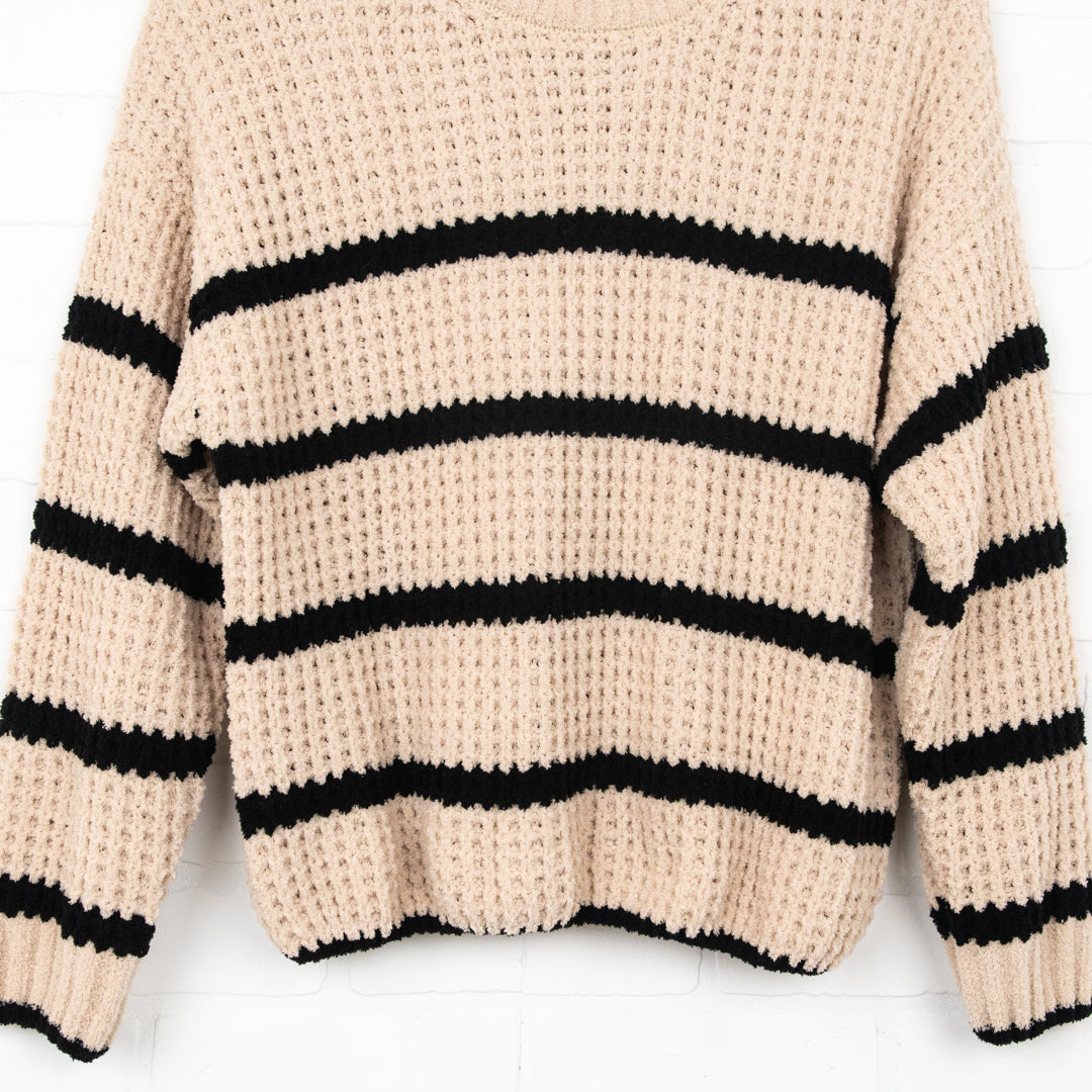 Striped Waffle Knit Sweater
