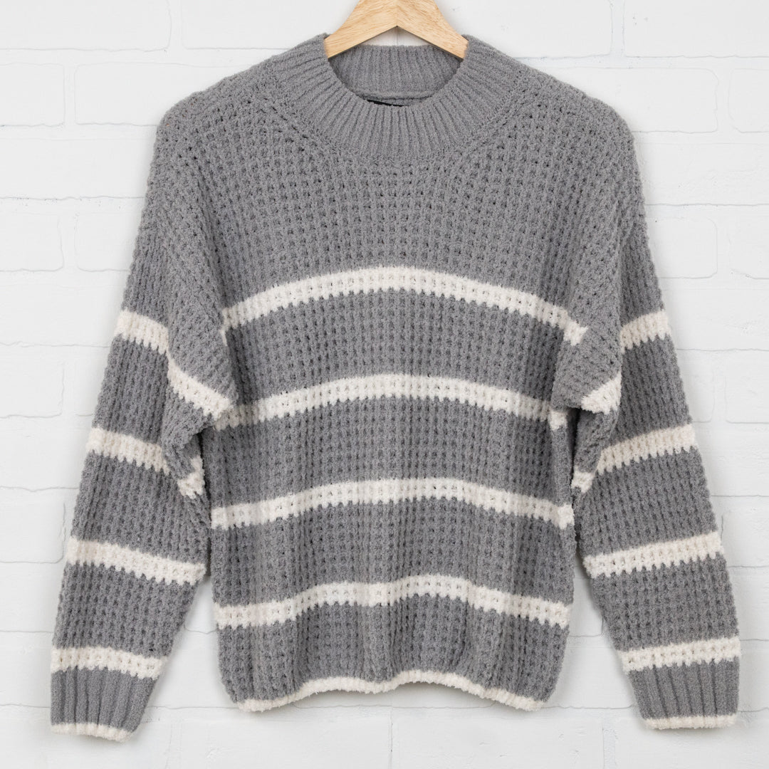 Striped Waffle Knit Sweater