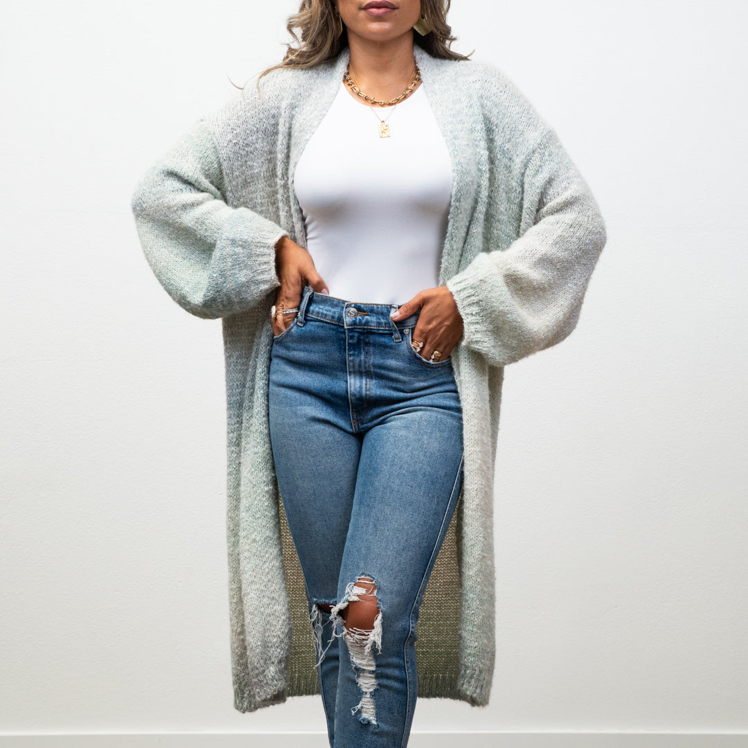 Michelle Cozy Knit Ombre Longline Cardigan