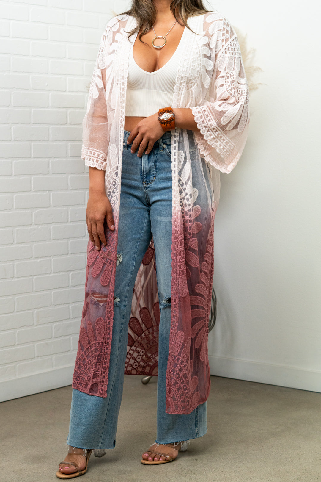 Ombre Bohemian Lace Kimono