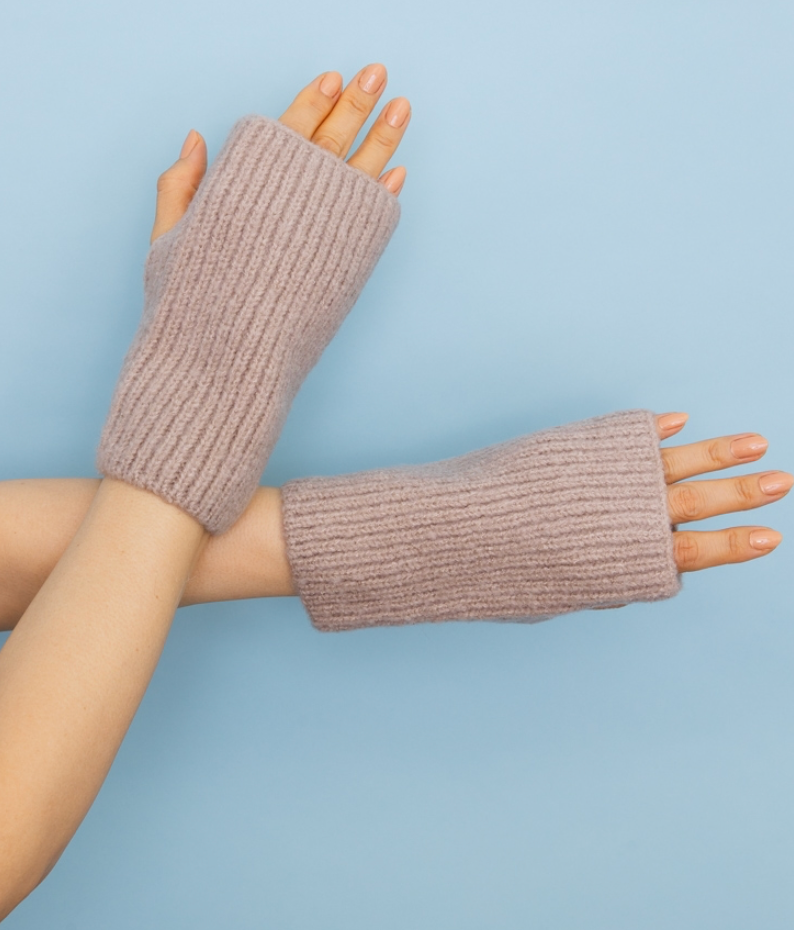 2 in 1 suede knitted Gloves