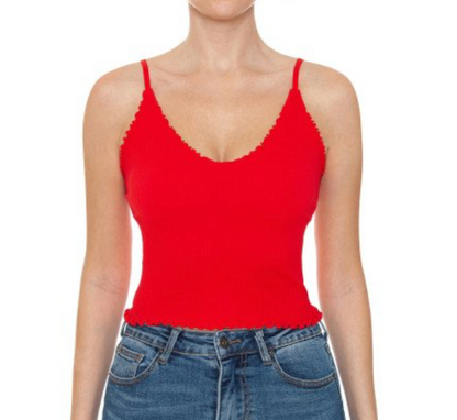 Liliana Lettuce edge V-NECK Cami