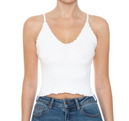 Liliana Lettuce edge V-NECK Cami