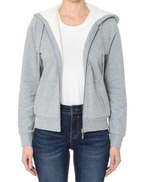 Sherpa lined Zip-up Hoodie