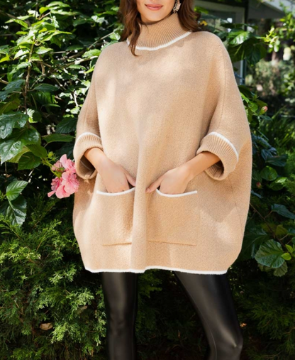Luz Turtle neck poncho