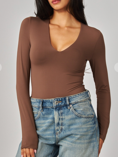Sculpt Contour V-neck Longsleeve Bodysuit