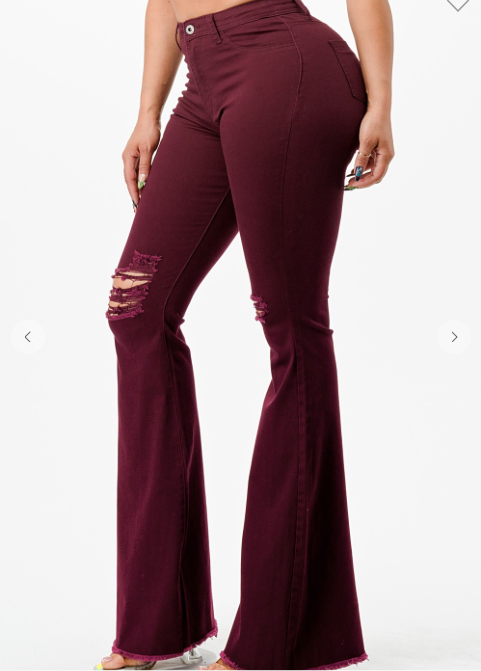 Lainey High Waisted Flare Distressed Jeans