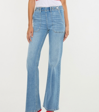 Open Packet High Rise Wide Flare Jeans